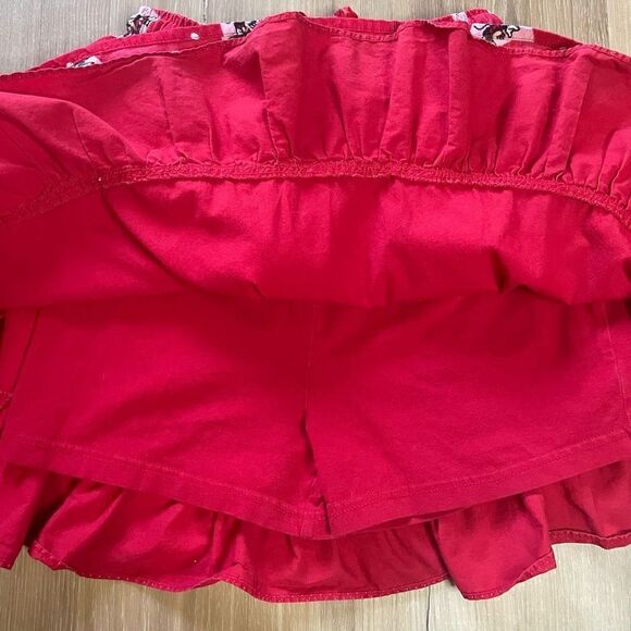 🖤 Disney Girls Minnie Mouse Heart Corduroy Skirt Skort Large Red Pink - Picture 4 of 6